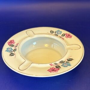 Vintage TP Tientsin Porcelain Pink Blue Floral Design Ashtray